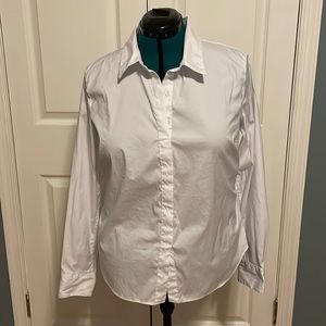 SPANX White Button-Down Shirt